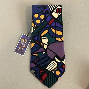 Romero Britto Silk Necktie From‎ Canvas to Silk Abstract Art NWT